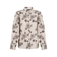 Tramontana Blouse Stripe Embroidery Cafe Noir
